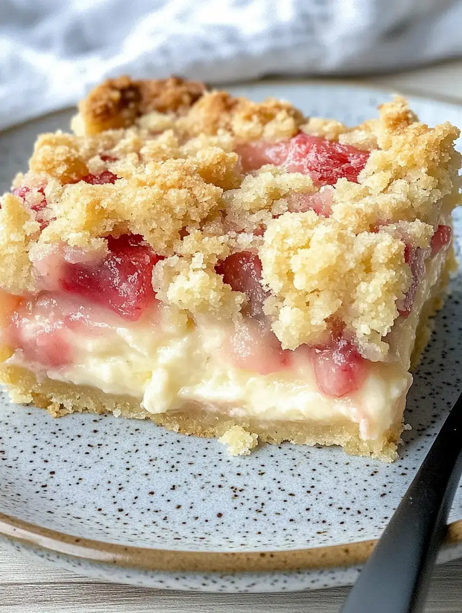 Un morceau de gâteau aux fraises avec un dessus croustillant de miettes sur une assiette.
