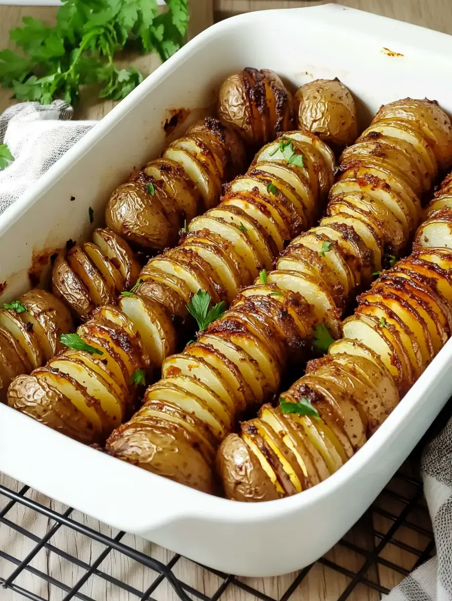 Pommes de terre dorées en quartiers sur une assiette blanche avec garniture de coriandre fraîche.