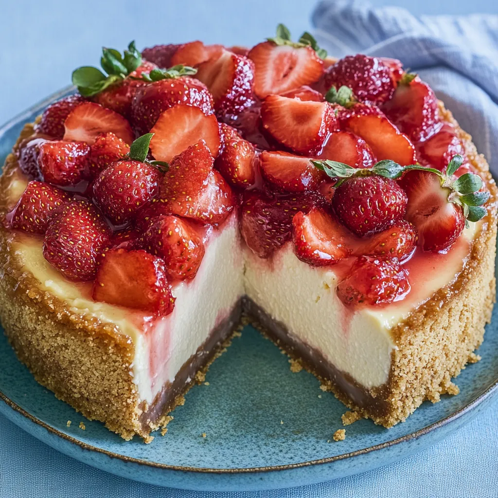 Gâteau moelleux au fromage et fraises