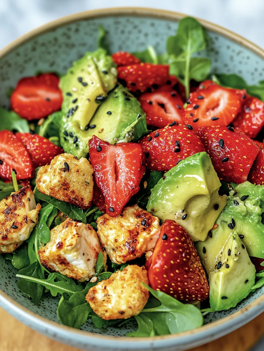 Salade de poulet aux fraises avec burrata – Fraîche et Raffinée