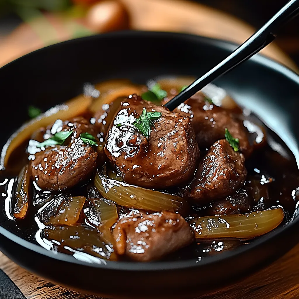 Délicieux Bœuf Sauté aux Oignons