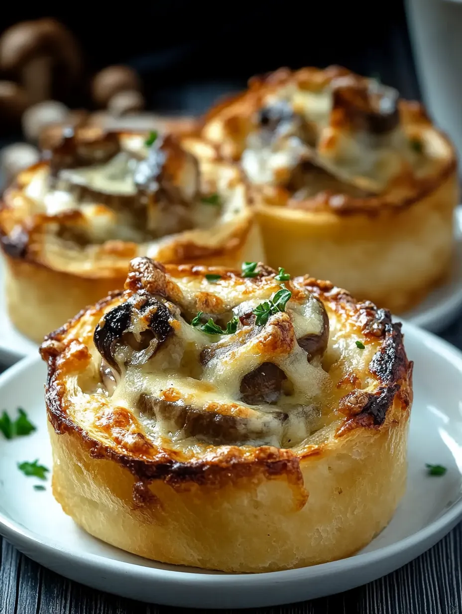Bouchées croustillantes aux champignons gratinés