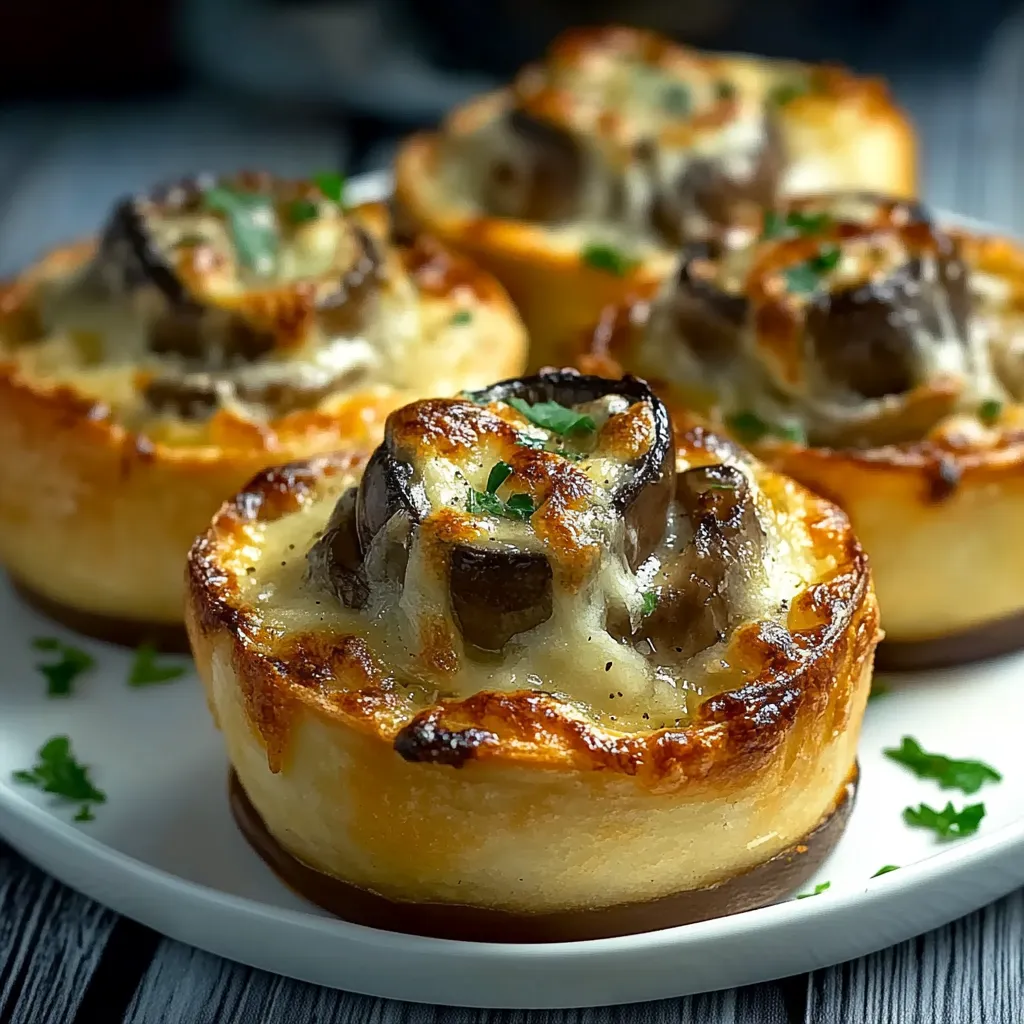 Bouchées croustillantes aux champignons gratinés Délicieuses