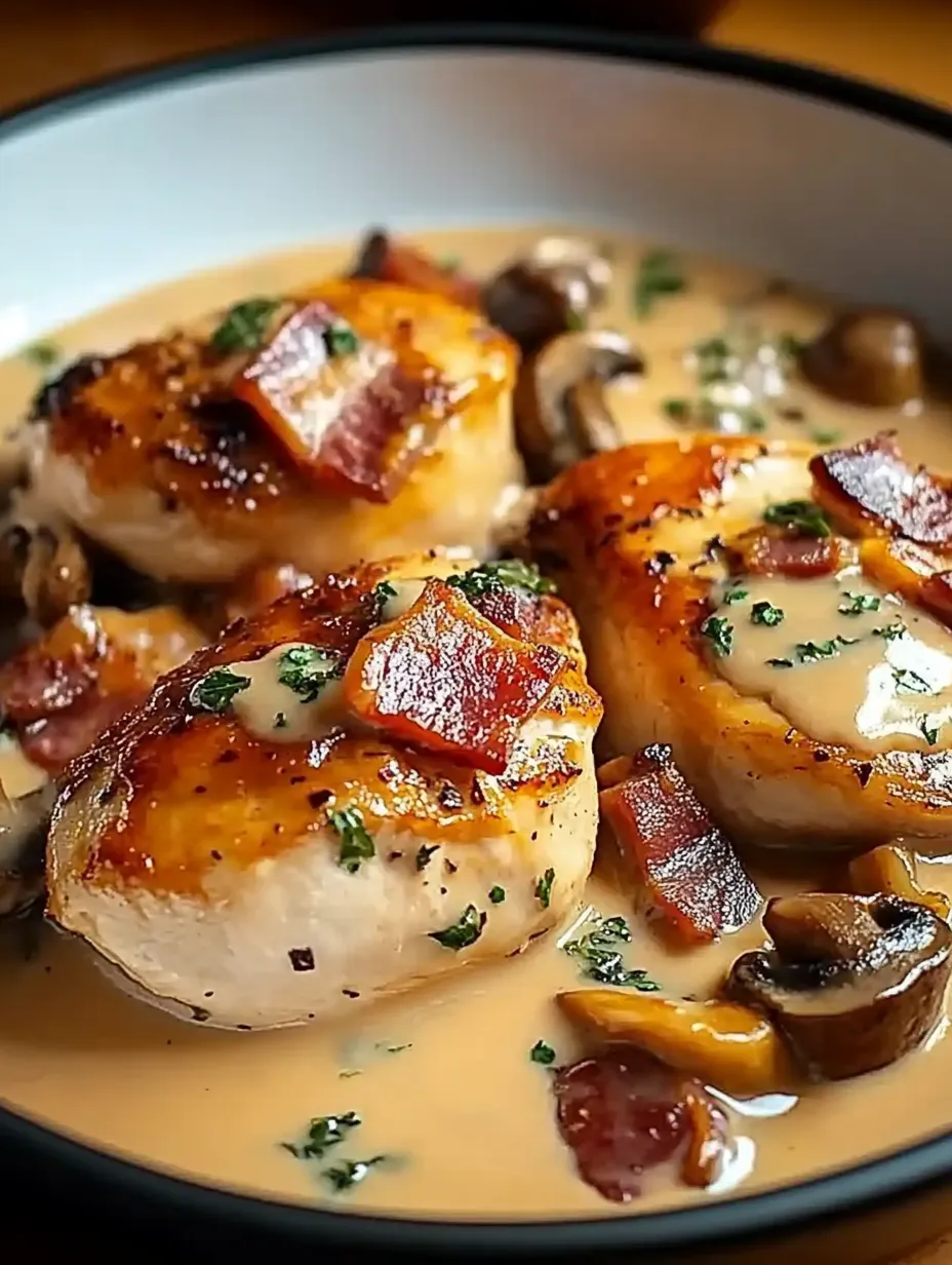 Morceaux de Poulet à la Moutarde et Champignons