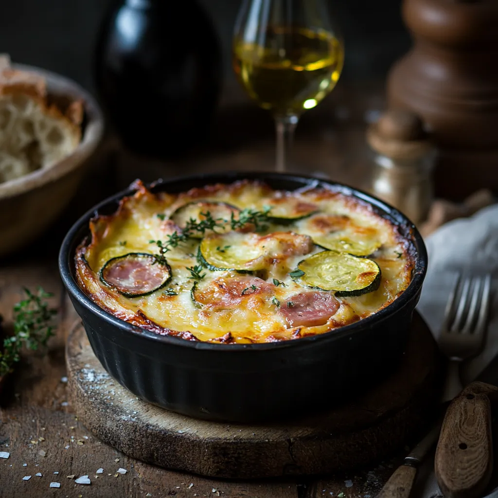 Plat Courgettes Jambon Riz au Four