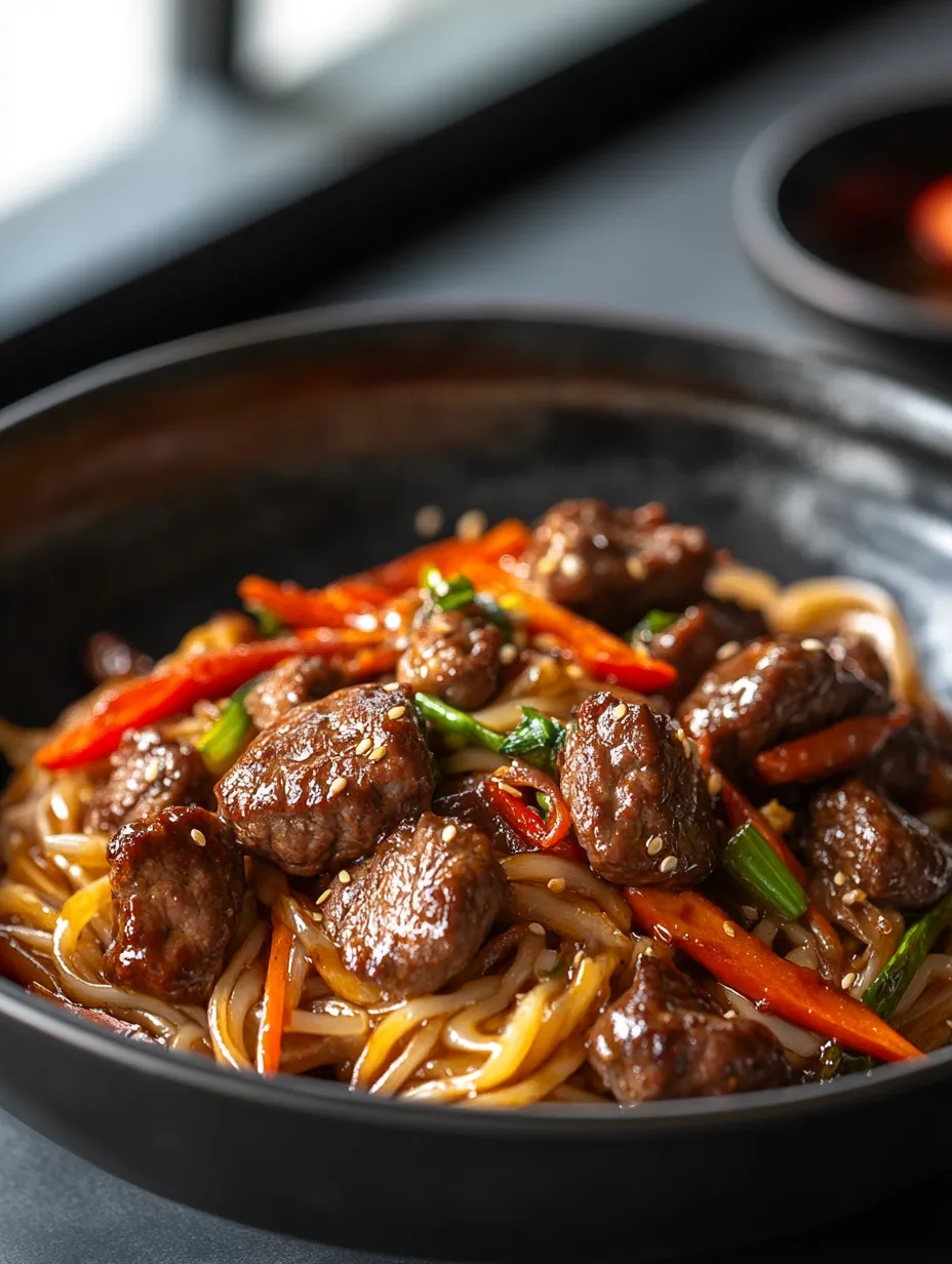 Nouilles Chinoises au Bœuf et Légumes