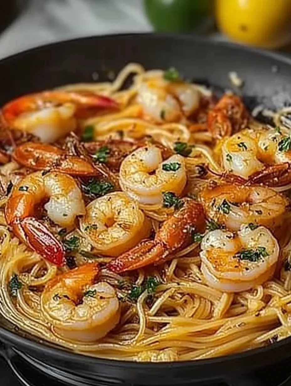 Savoureux Spaghetti aux Crevettes et à l'Ail