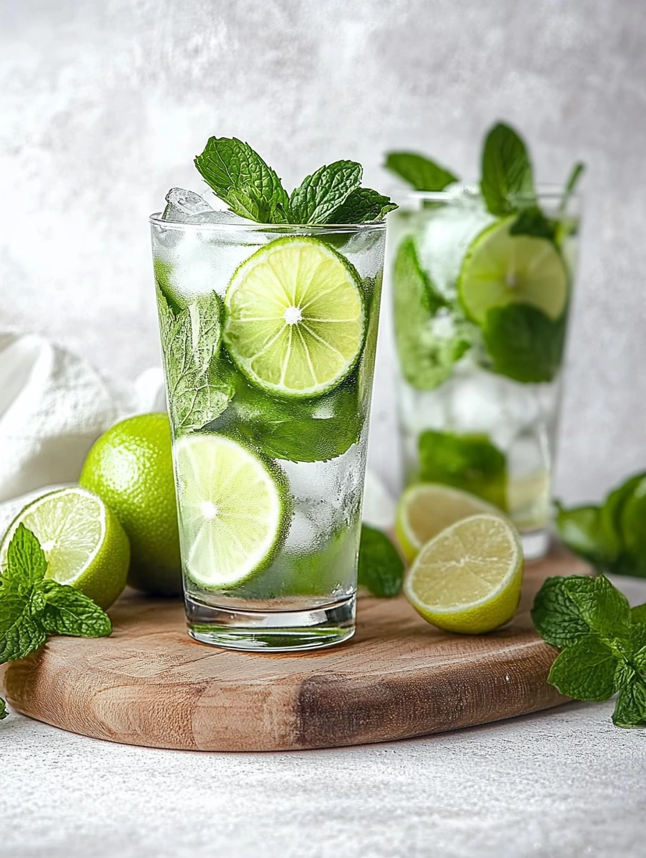 Verre de Mojito sans alcool avec citron