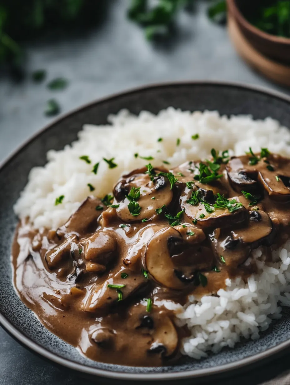 Préparation Stroganoff Champignons avec Riz Complet