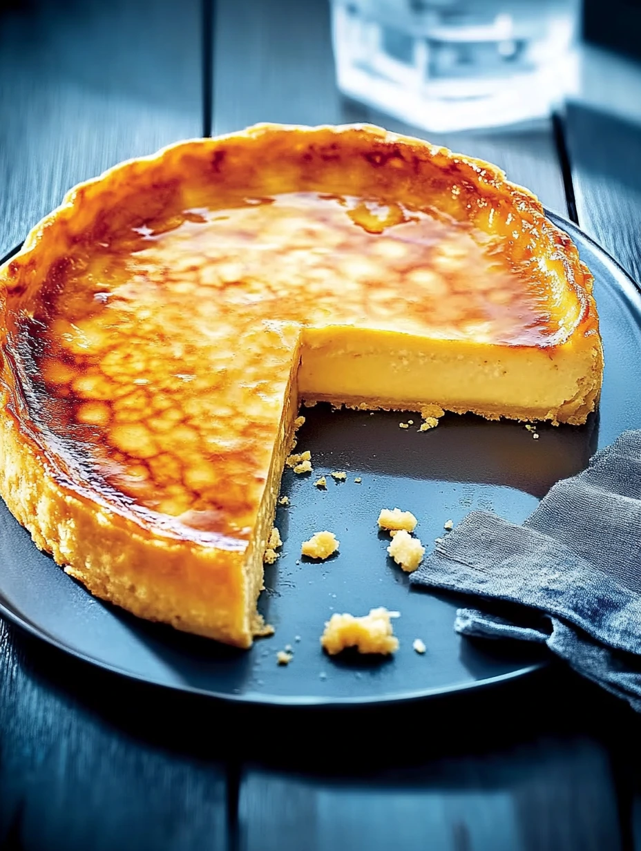 Flan parisien vanillé tout juste sorti du four