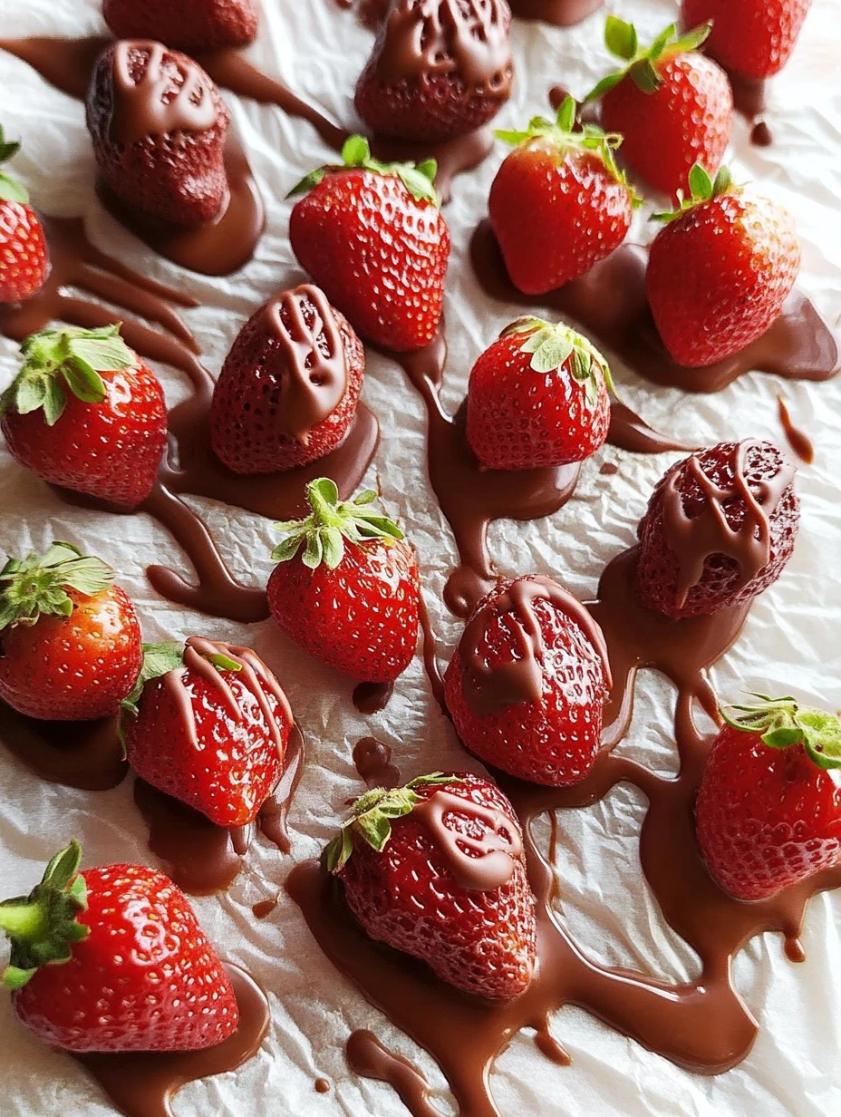 des fraises enrobées de chocolat