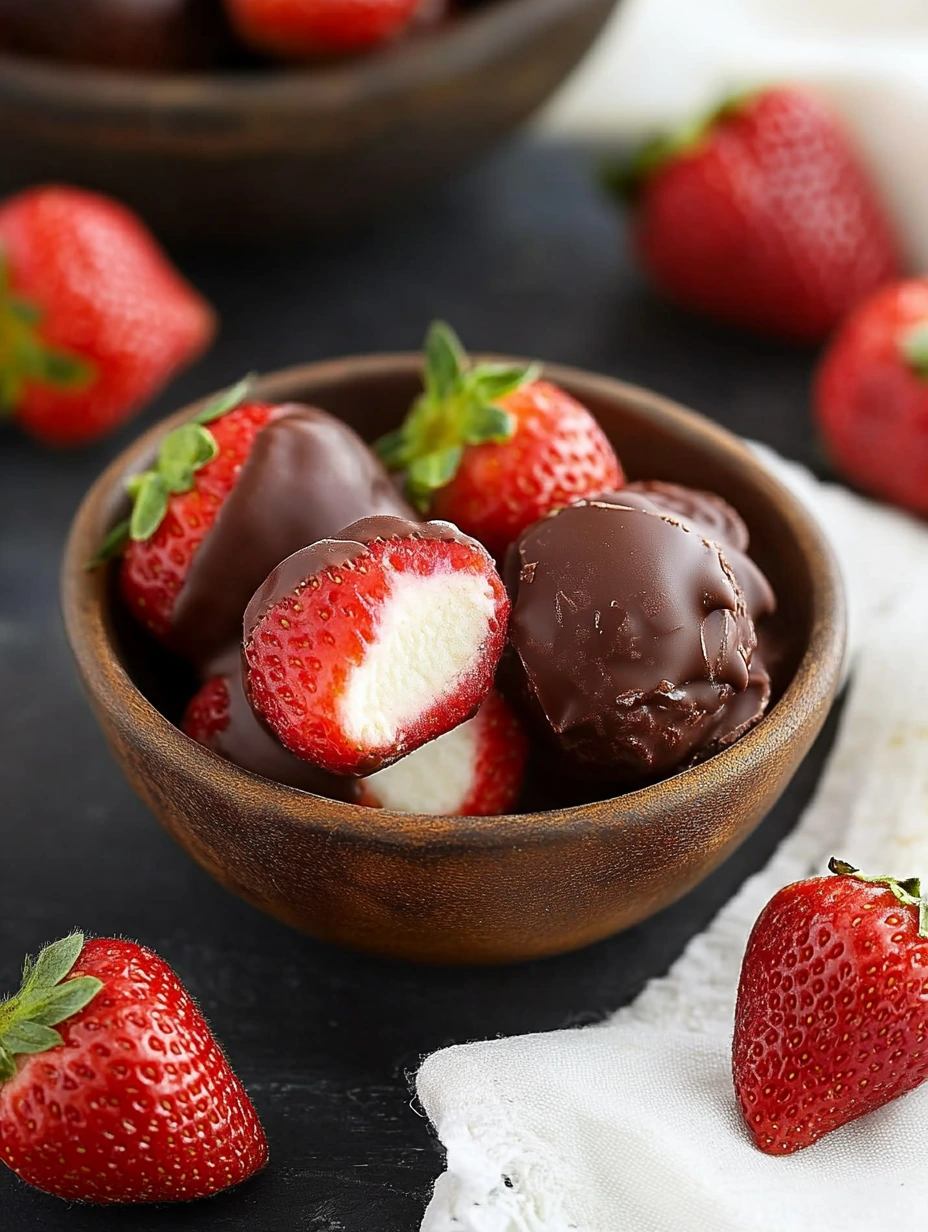 Fraises enrobées de chocolat maison