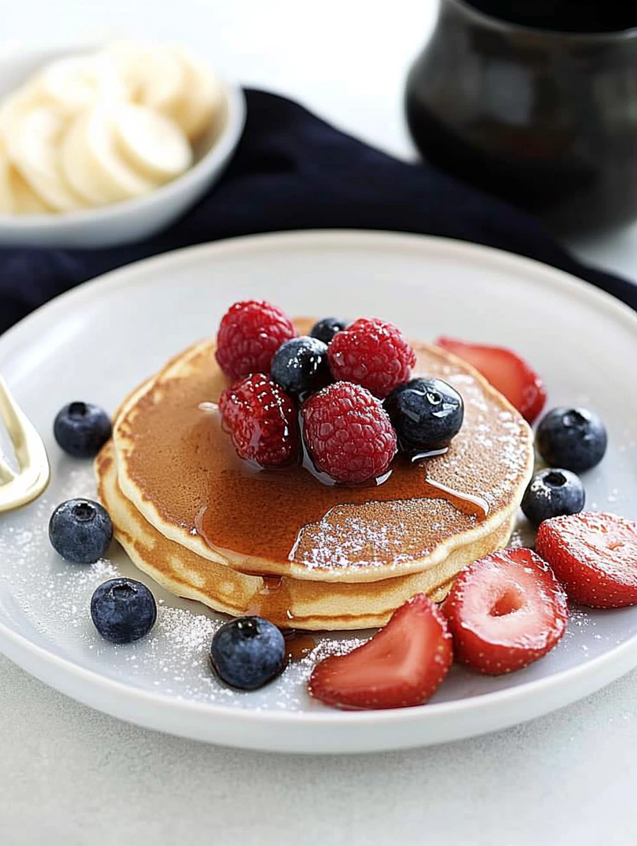 Pancakes américains avec fruits rouges