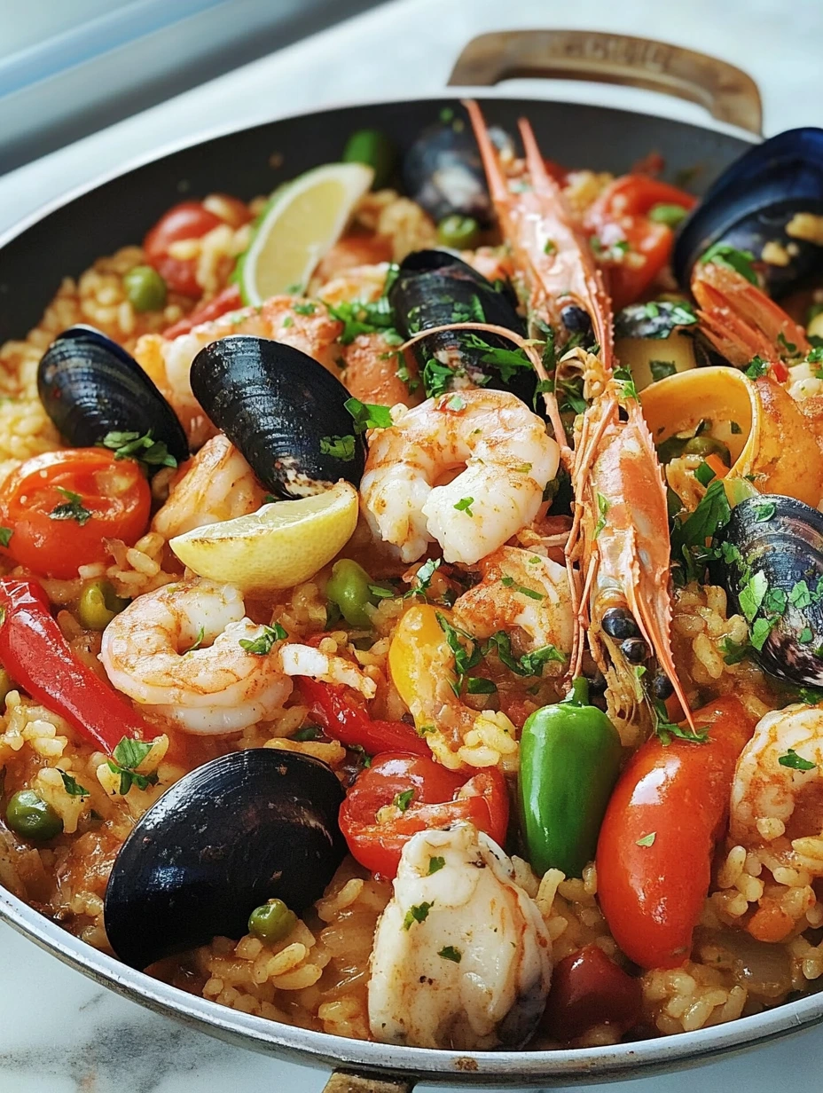Riz aux fruits de mer et légumes
