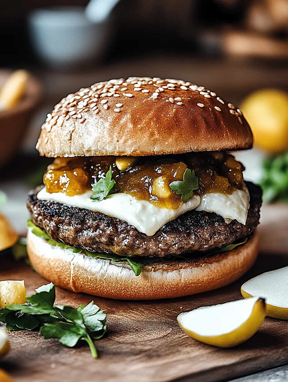 Délicieux Hamburger Chutney Poire Chèvre