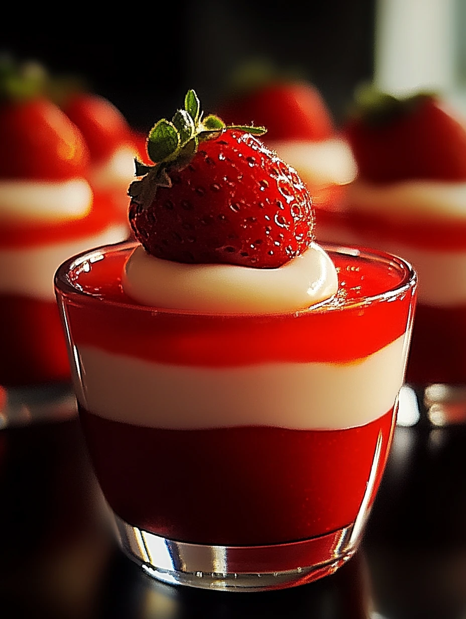 Verrines à la gelée de fraises