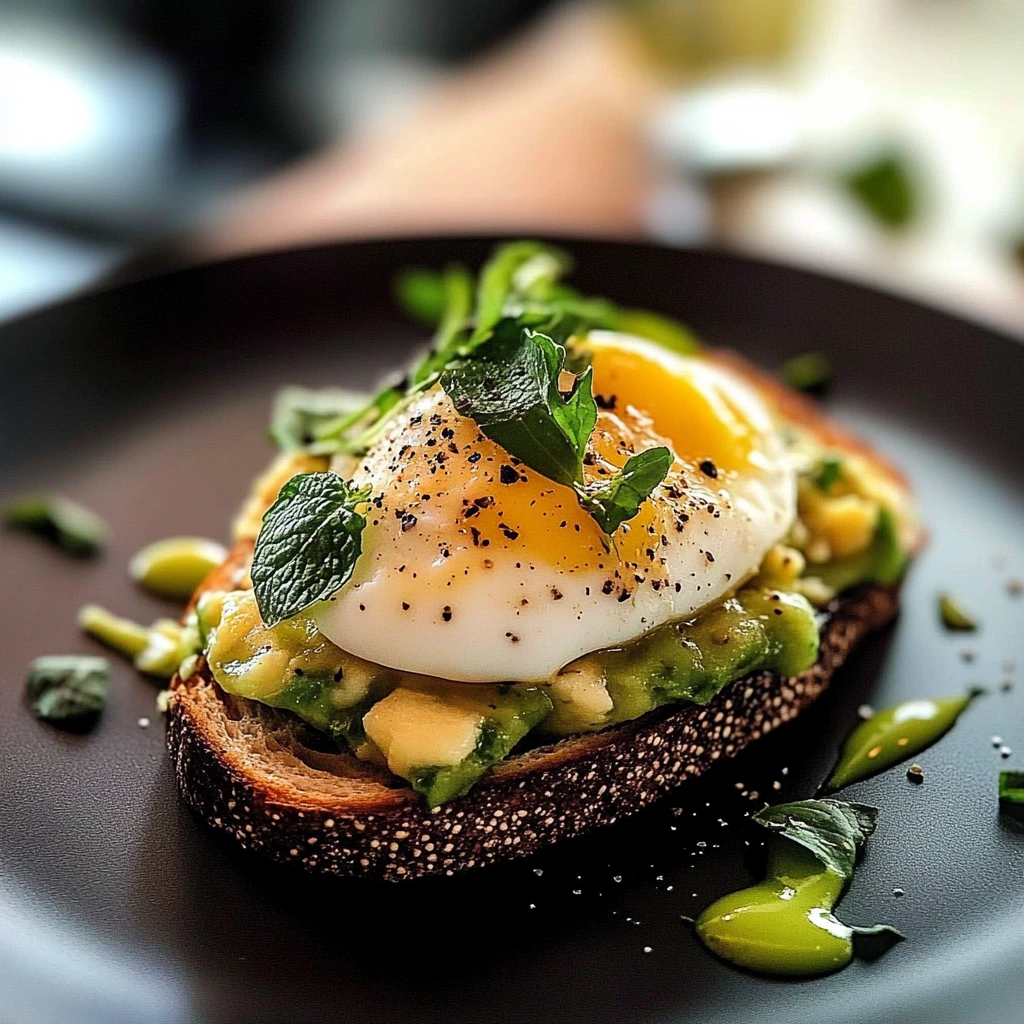 Tartine à l'avocat et œuf fondant