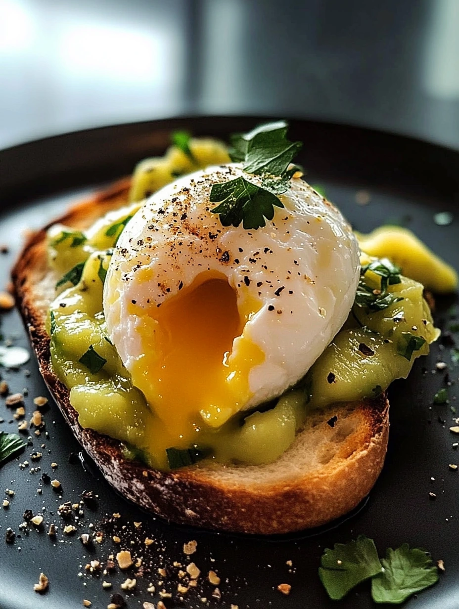 Toast à l' œuf poché