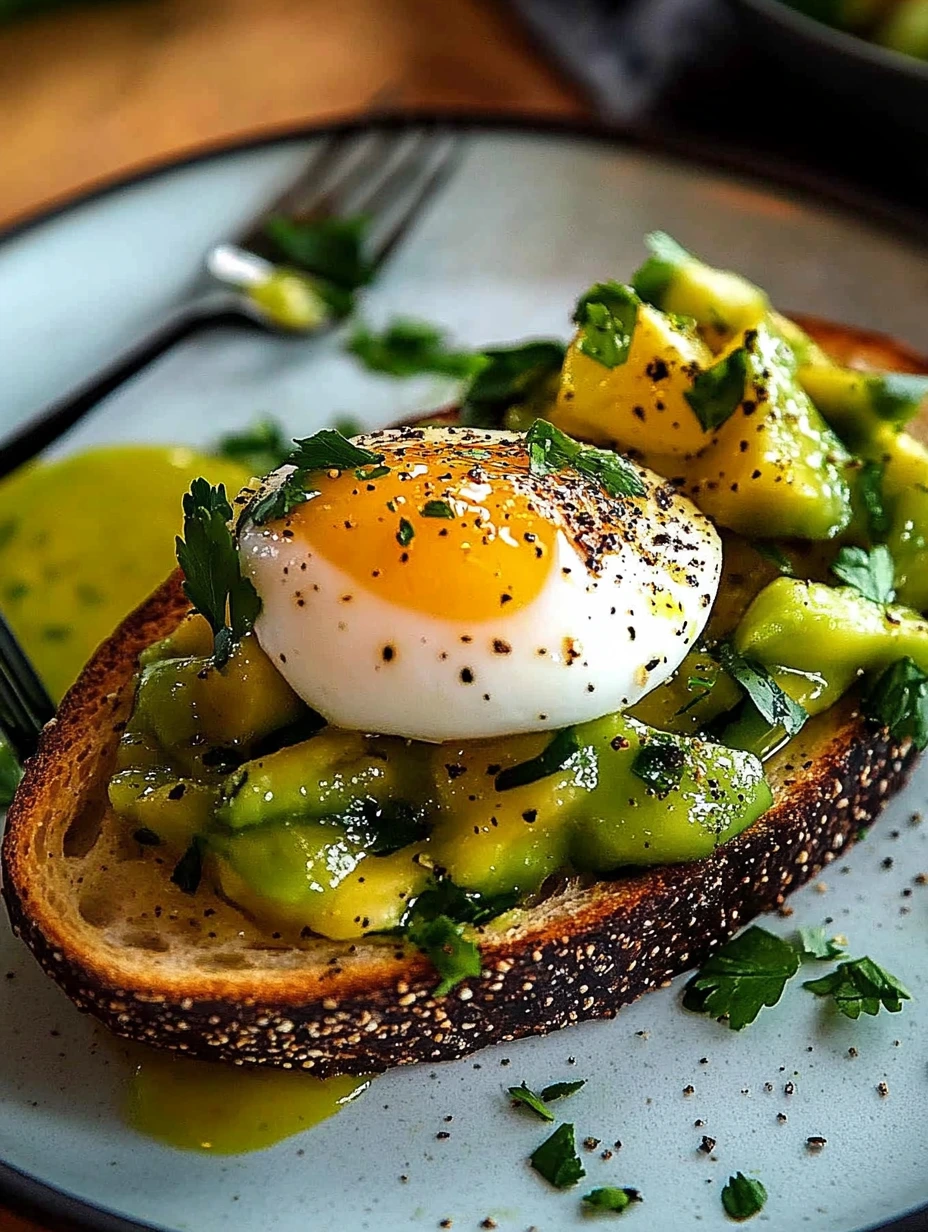 Toast à l'avocat et œuf poché parfait pour le petit déjeuner