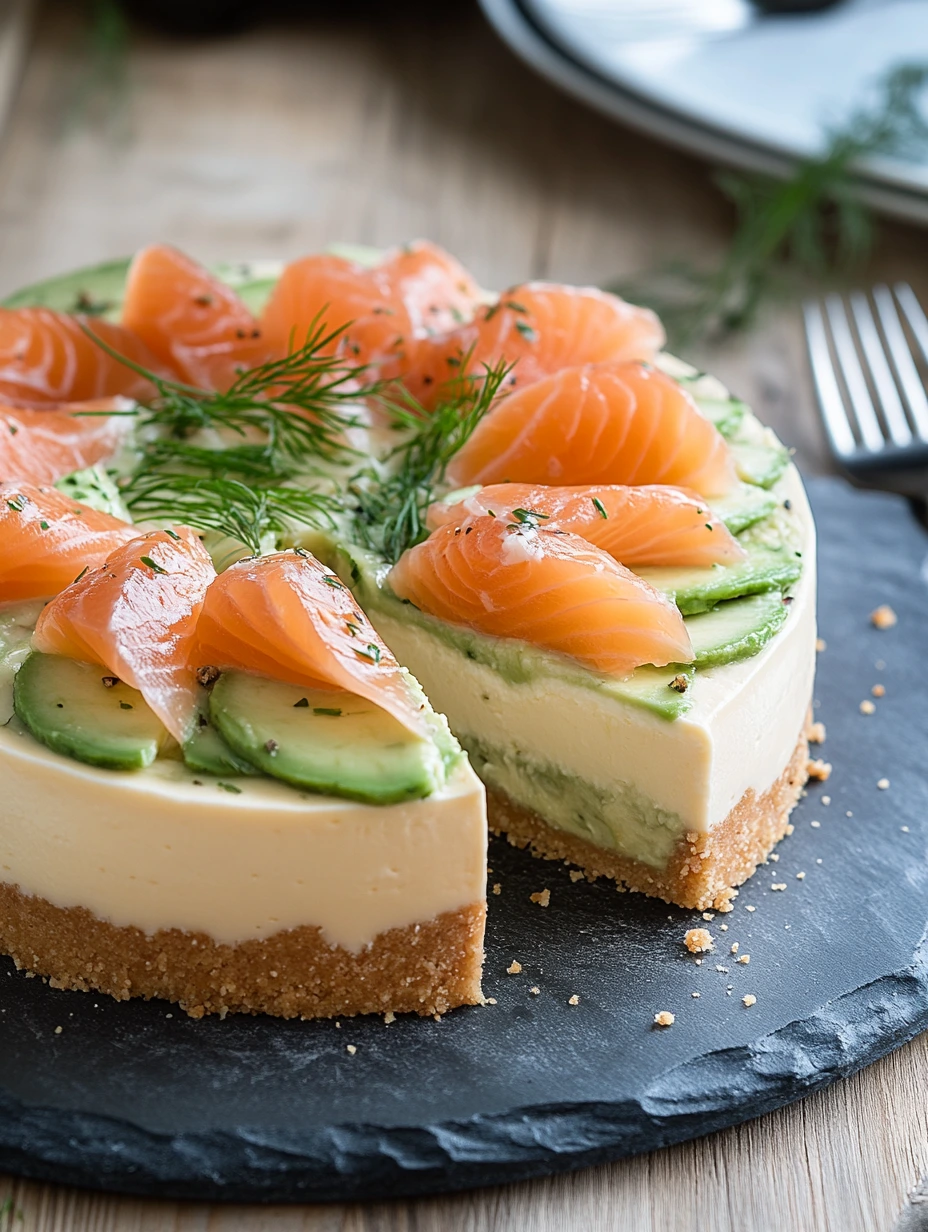 Cheesecake Salé à l'Avocat et au Saumon, recette fraiche