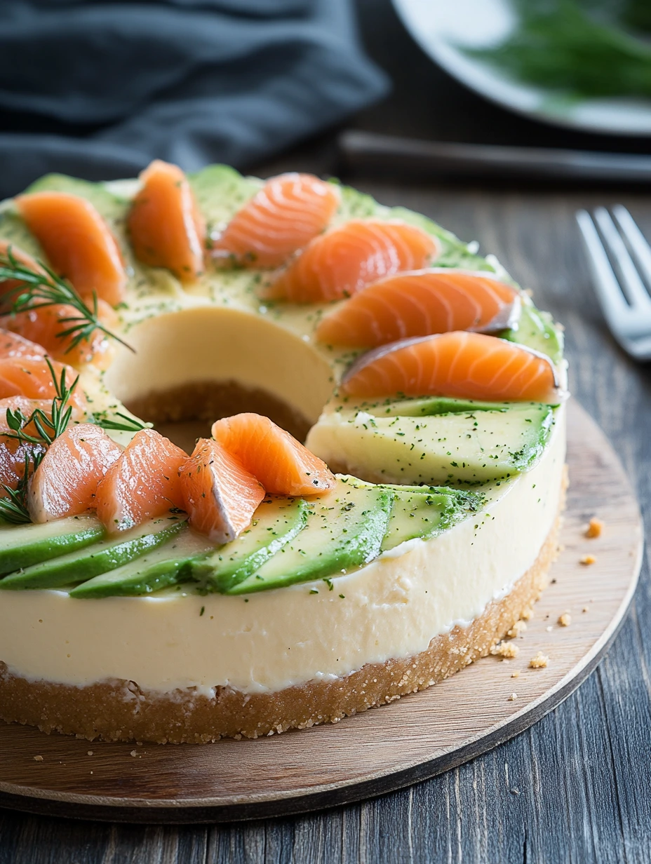 Cheesecake Salé à l'Avocat et au Saumon, recette facile