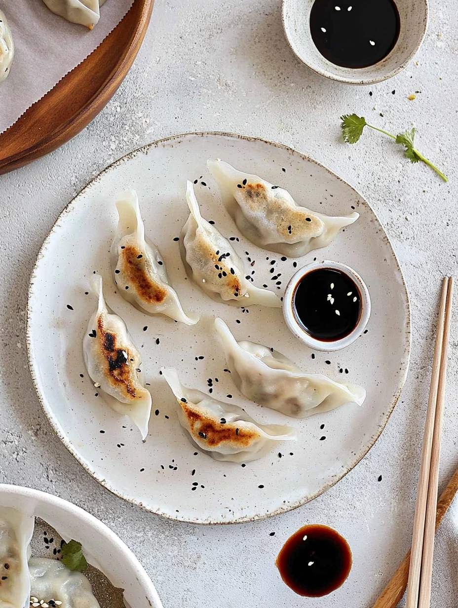 Préparation soignée de gyozas végétariens