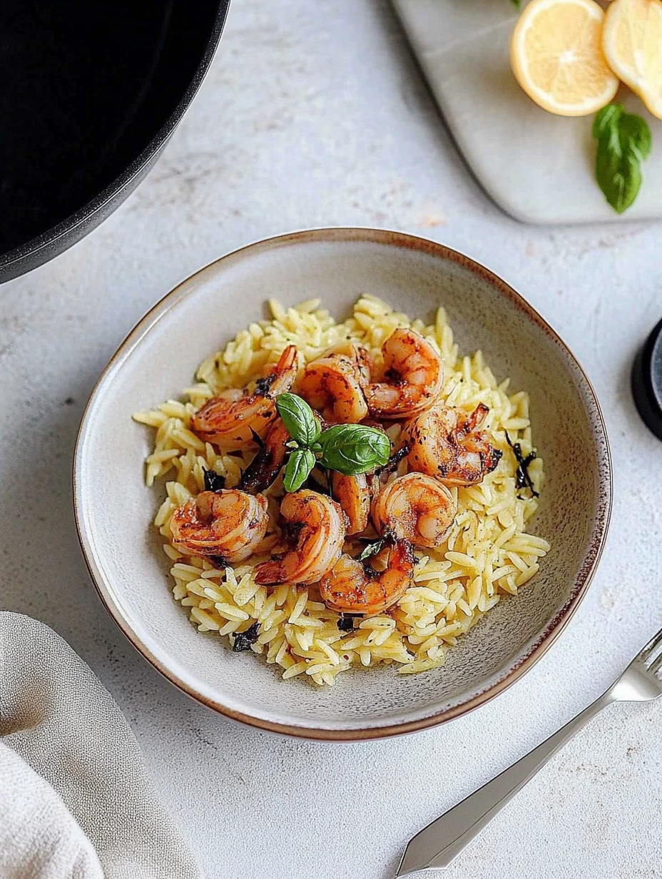 Orzo aux gambas, repas familial