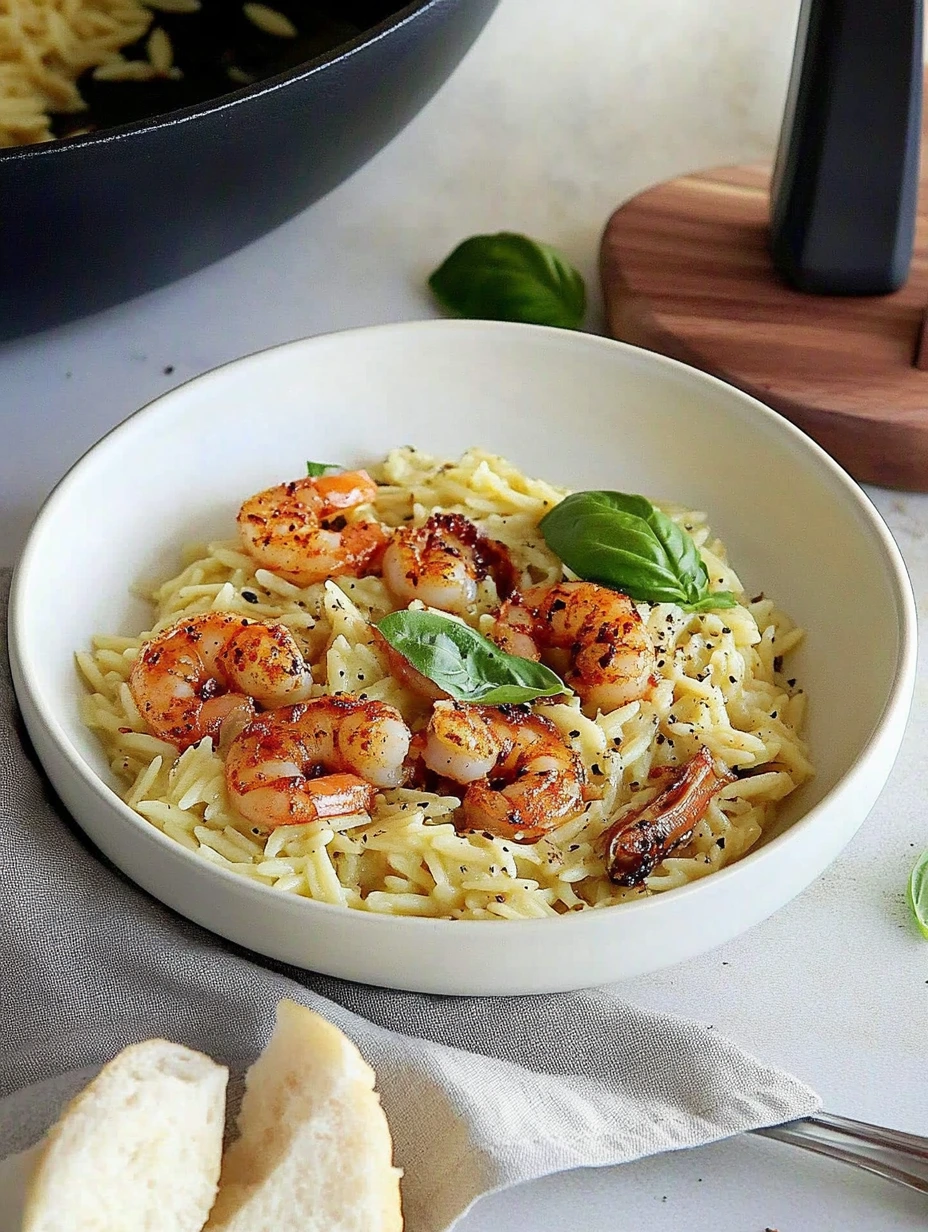 Orzo aux gambas au paprika, plat savoureux