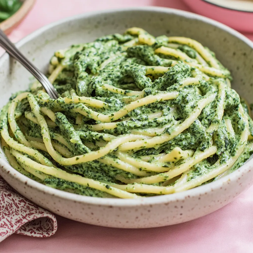Spaghetti aux épinards - simple, végétal et velouté