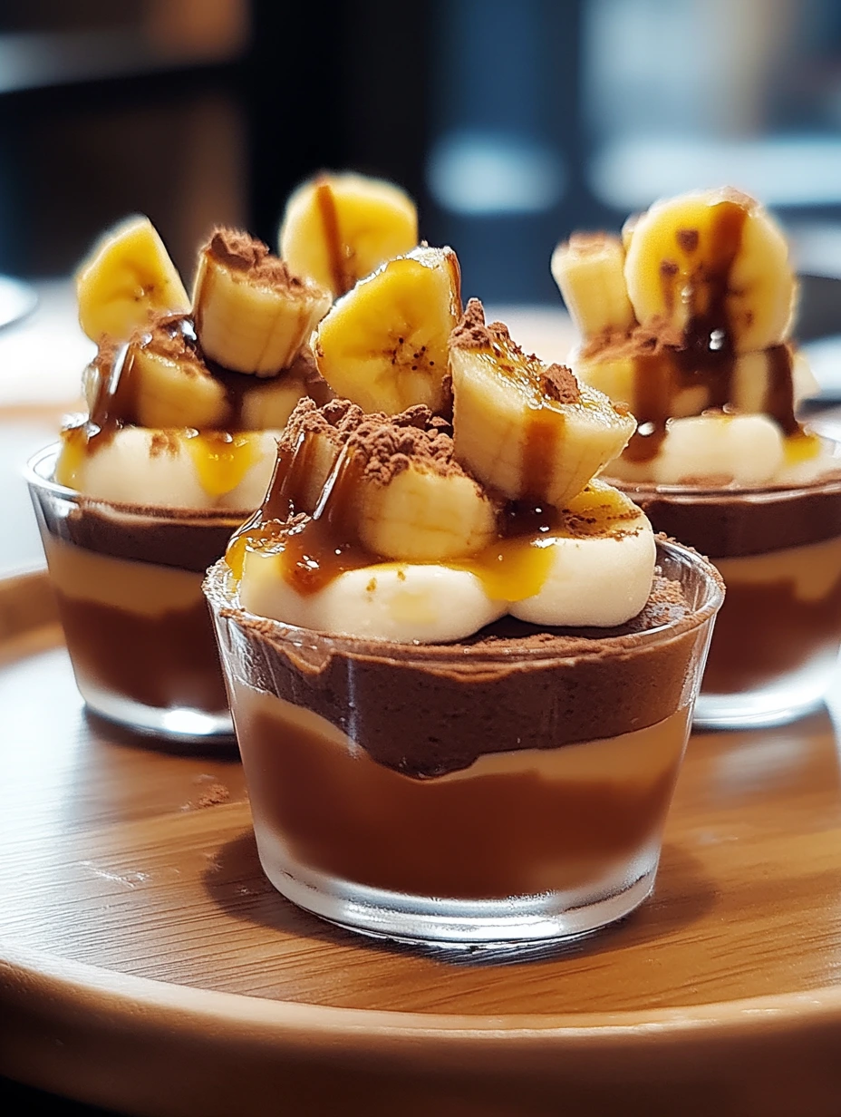 Coupes bananes caramel chocolat, dessert simple