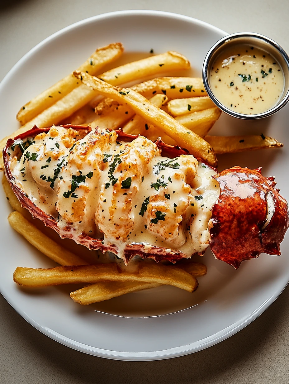 Homard Thermidor avec Frites, plat équilibré