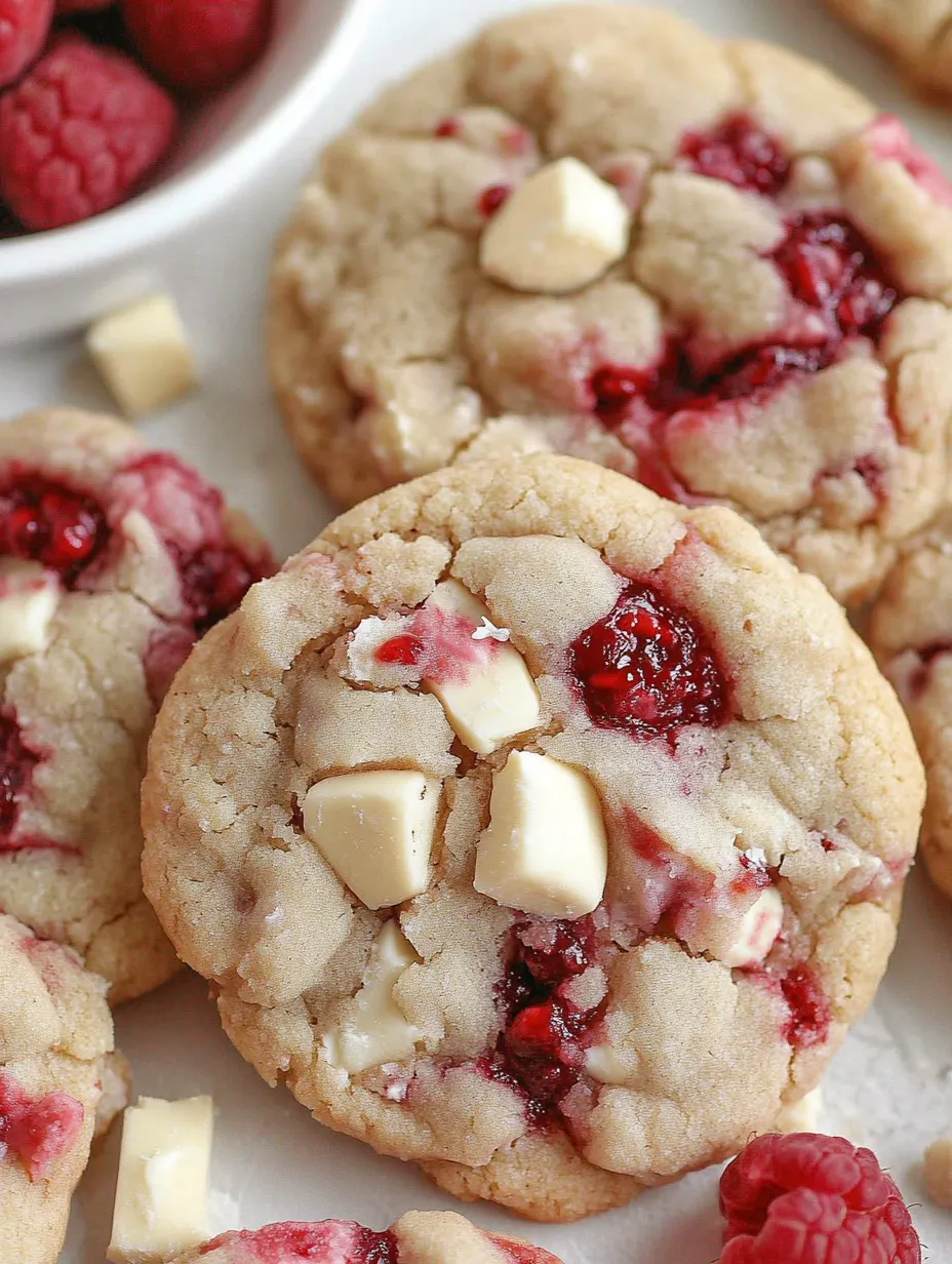 Cookies style pâtisserie au chocolat blanc et framboises