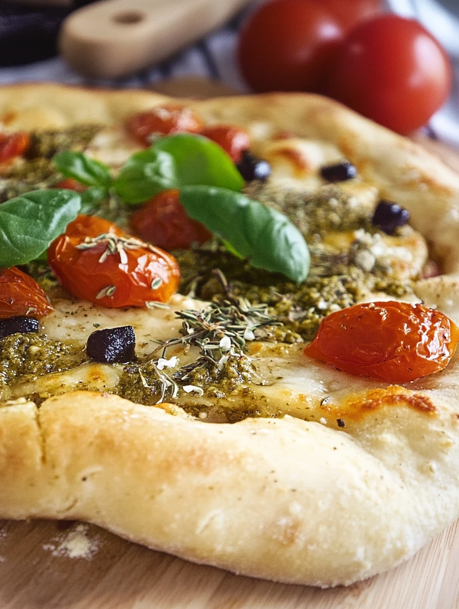 Pizza au pesto et tomates cerises, recette facile