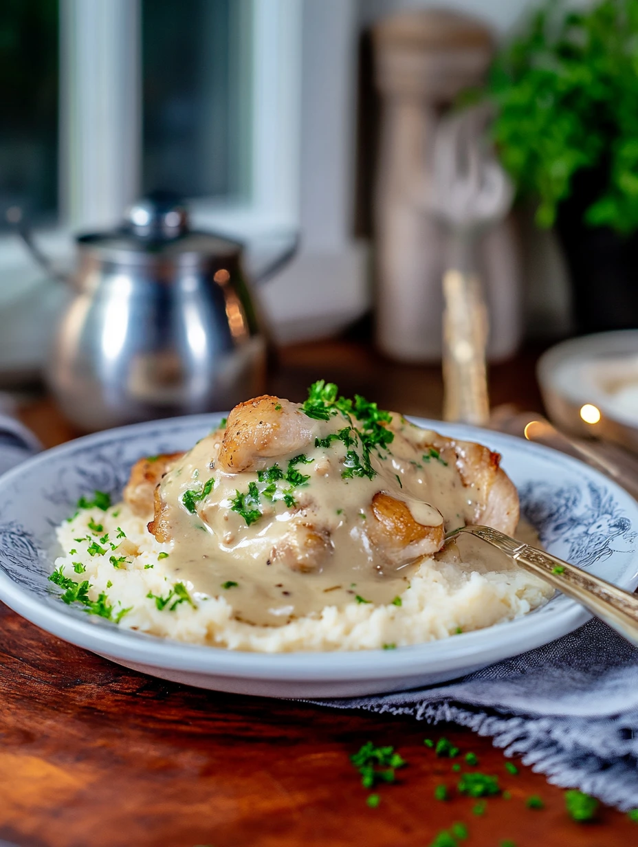 Poulet au roquefort à la crème, recette rapide