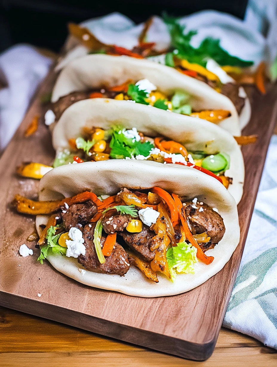 Gua bao aux légumes et viande hachée, recette rapide