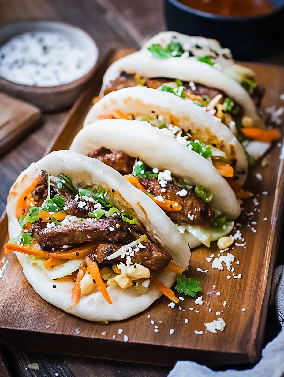 Gua bao aux légumes et viande hachée, recette familiale