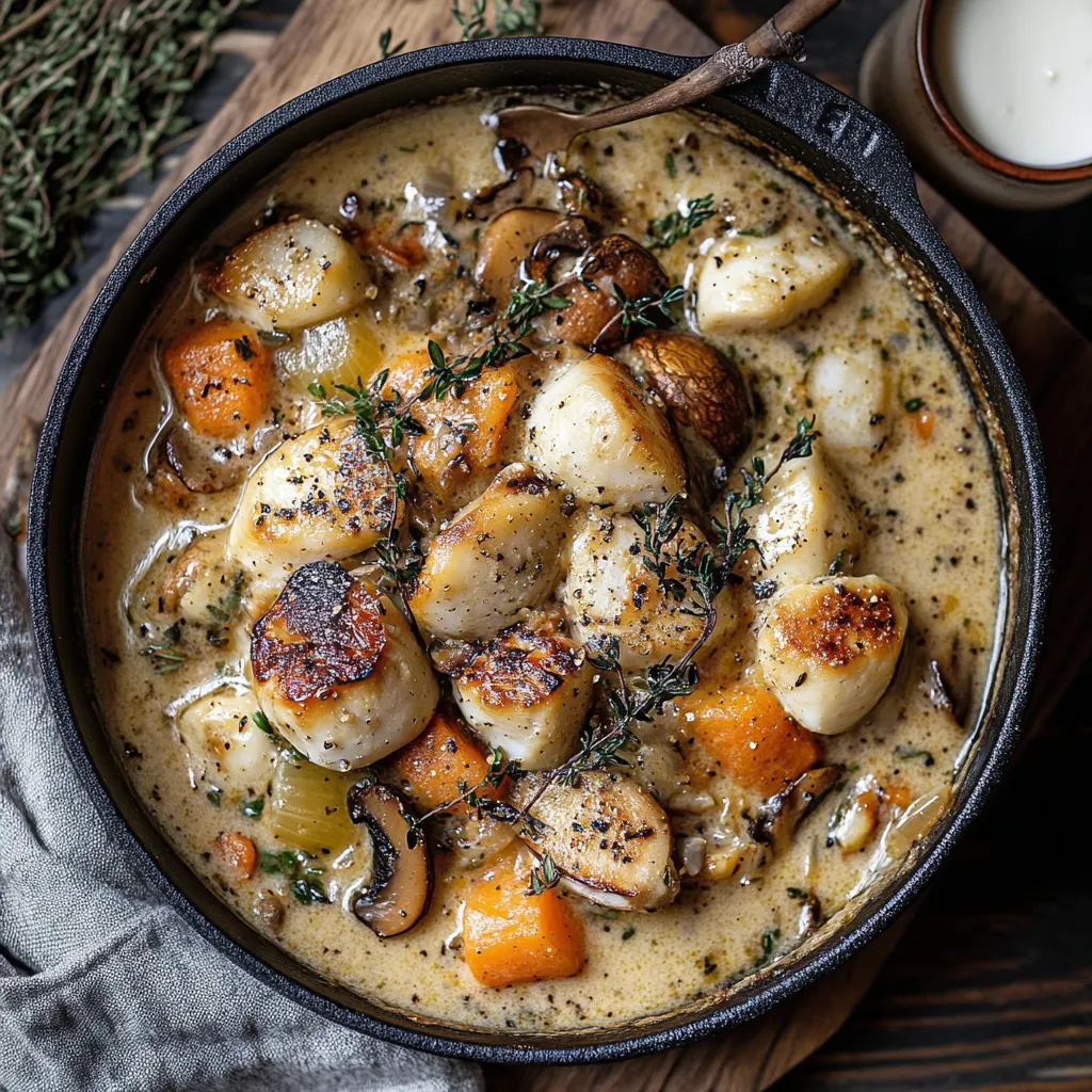 Saint-Jacques et champignons tout doux