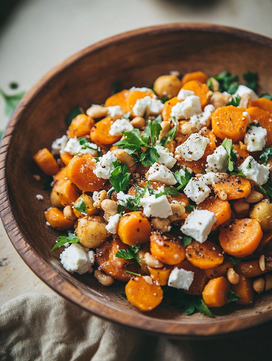 Salade de carotte et pois-chiche à la feta, recette saine
