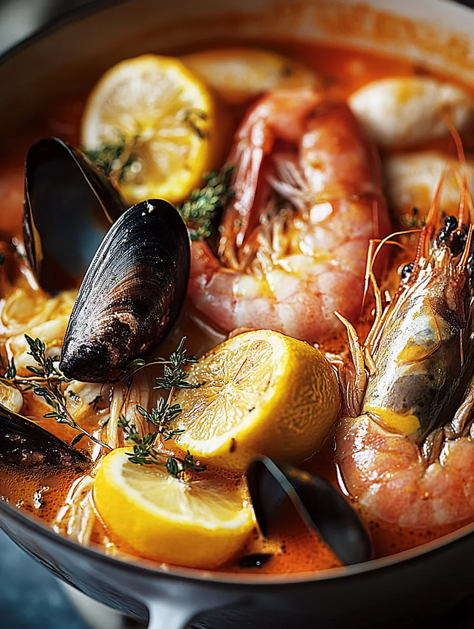 Dans la Bouillabaisse marseillaise on trouve poissons blancs, coquillages et légumes avec un bouillon bien parfumé.