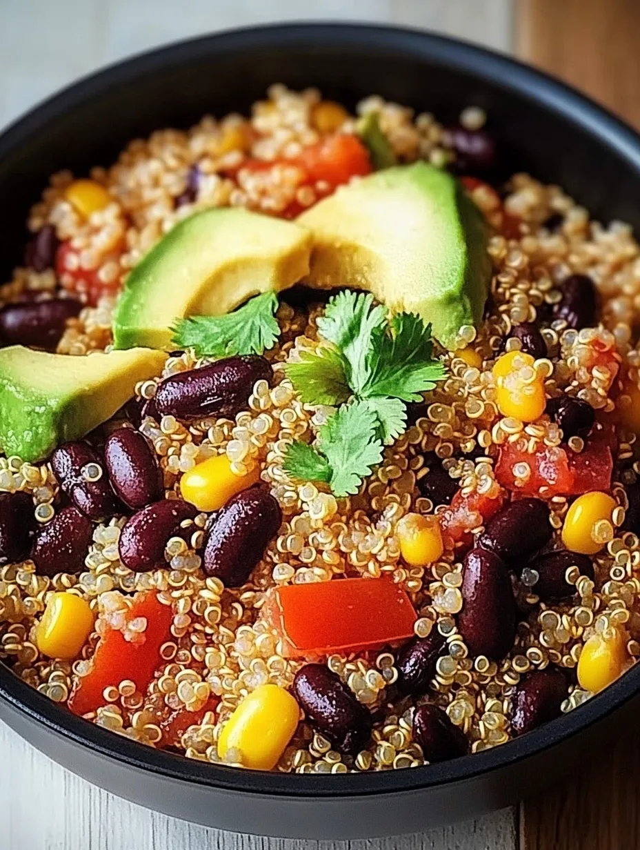 Plat coloré de quinoa façon Mexique, riche en goût et en couleurs