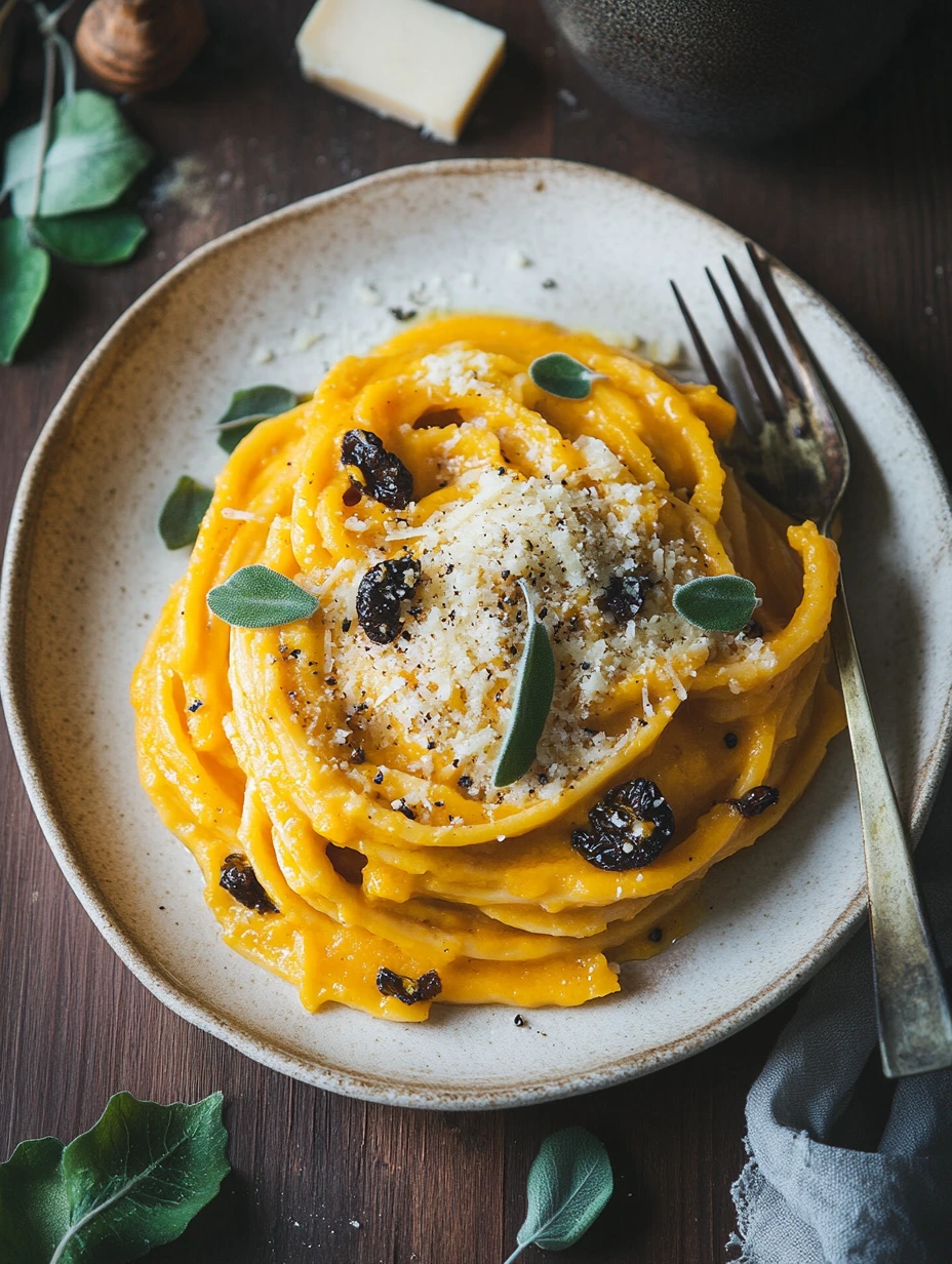 Pâtes sauce crémeuse au Butternut et Pecorino délicieuses