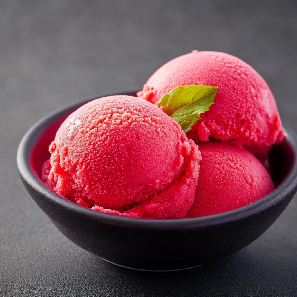 Sorbet à la cerise,  fait maison