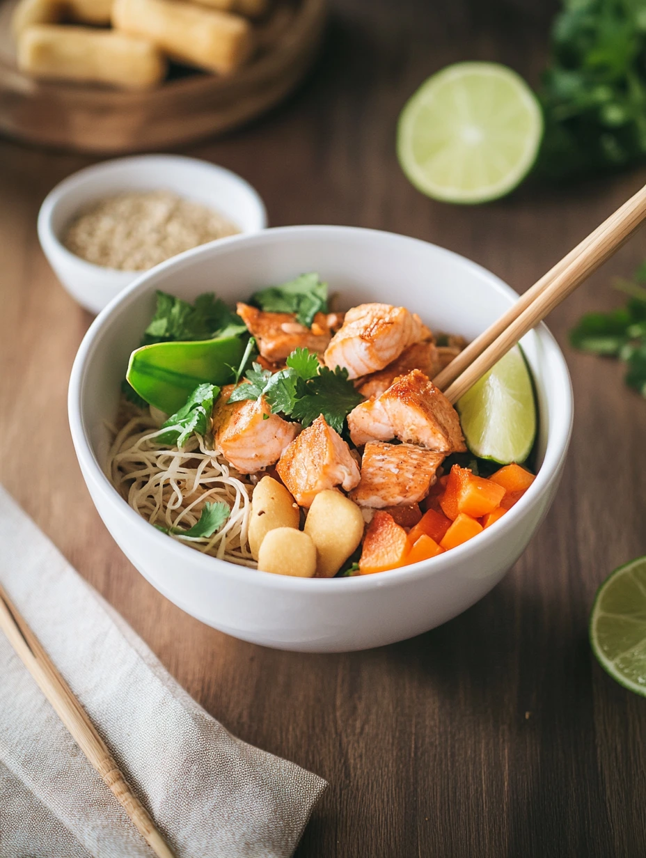 Bo Bun au saumon, fait maison