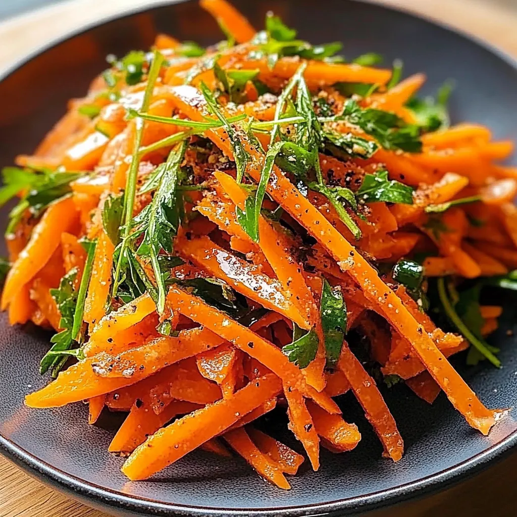 Un plat de carottes avec du persil.