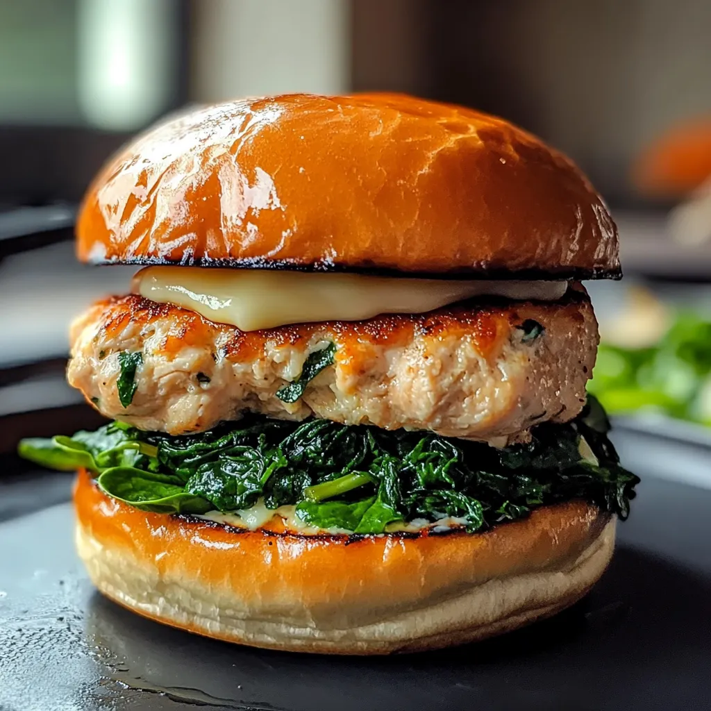 Un burger au poulet avec des pousses vertes.
