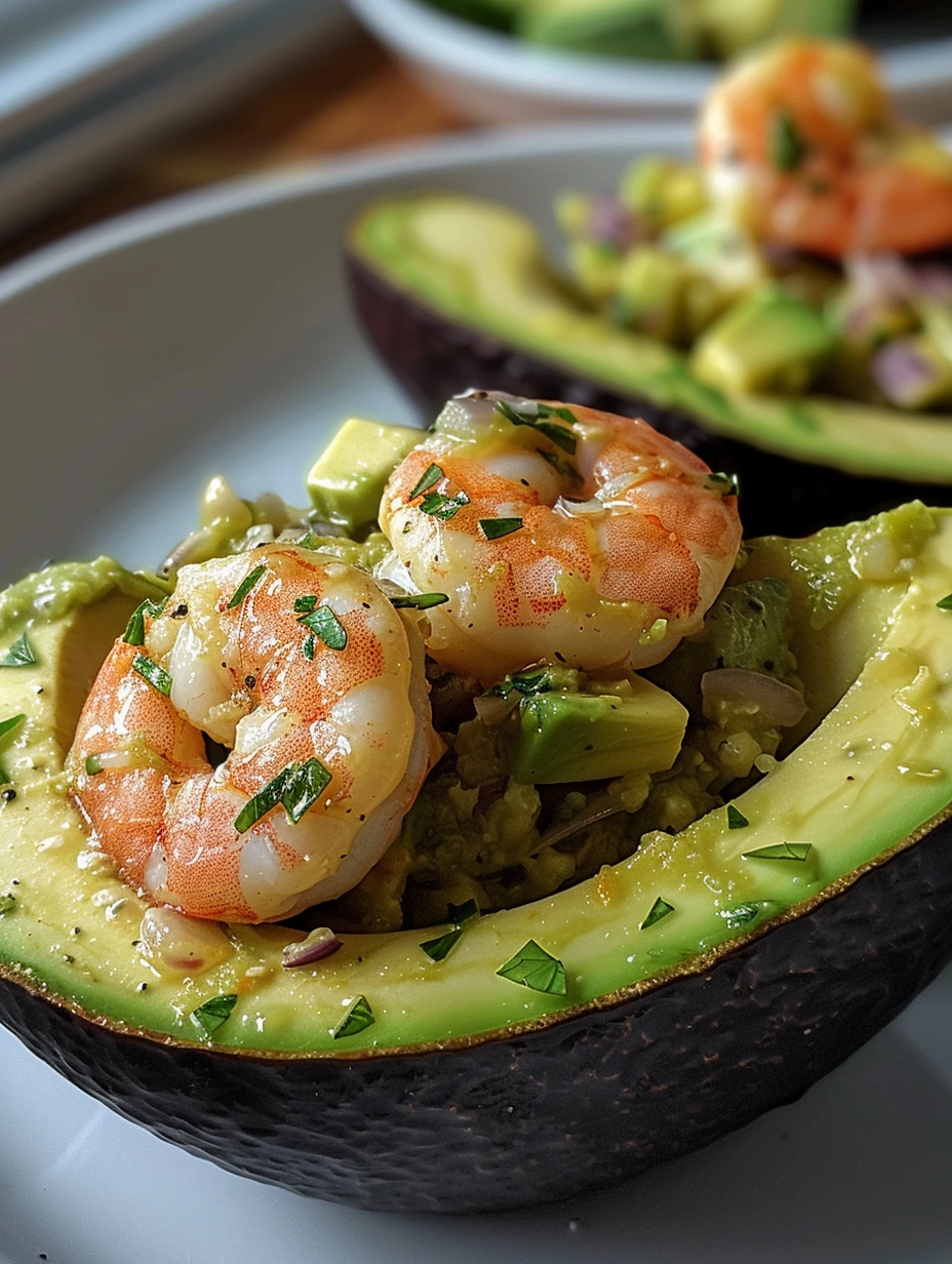 Délicieux Avocat Garni de Crevettes