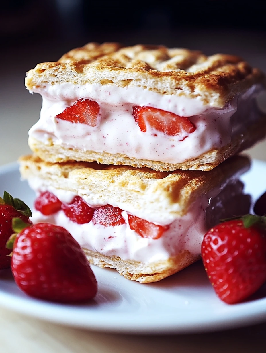 Sandwichs glacés fraise frais