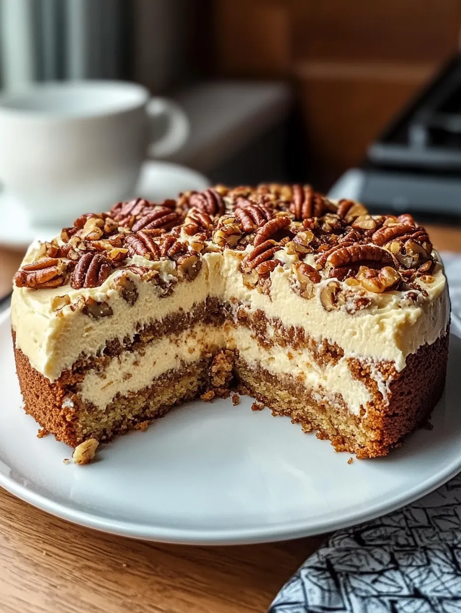 Un cake aux noix attend d'être dégusté.