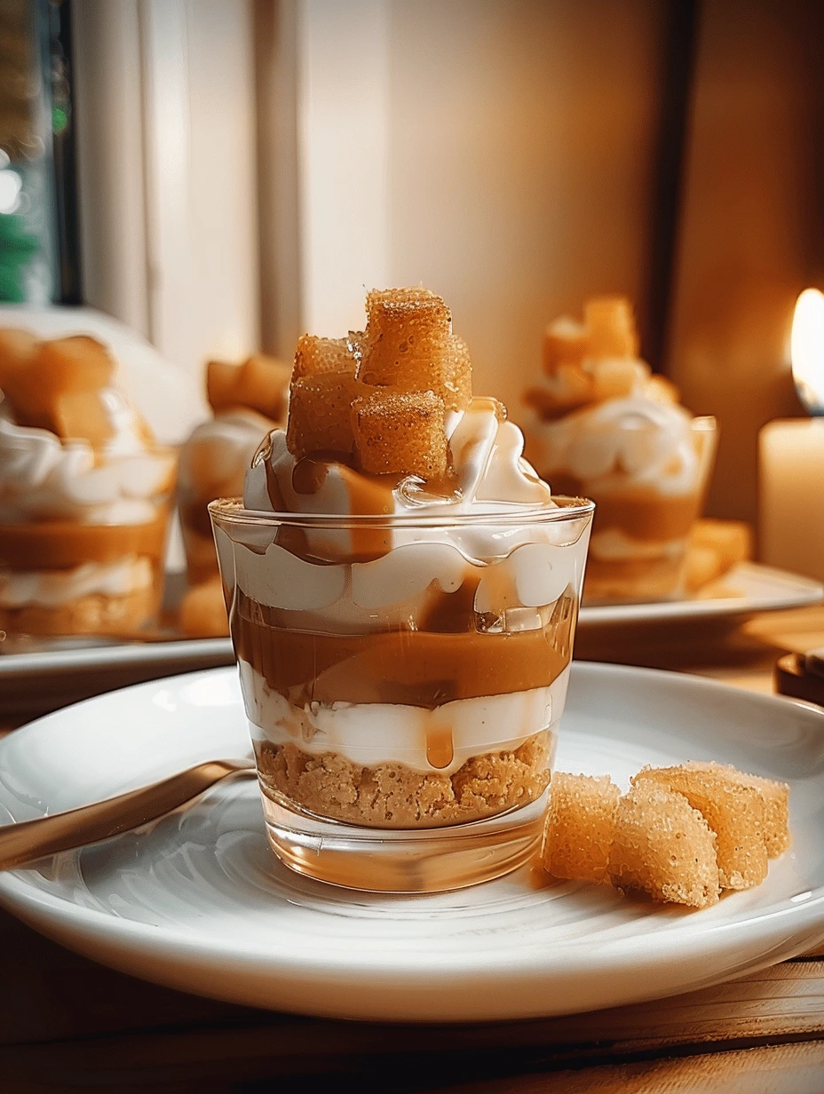 Verrines pommes avec caramel biscuits