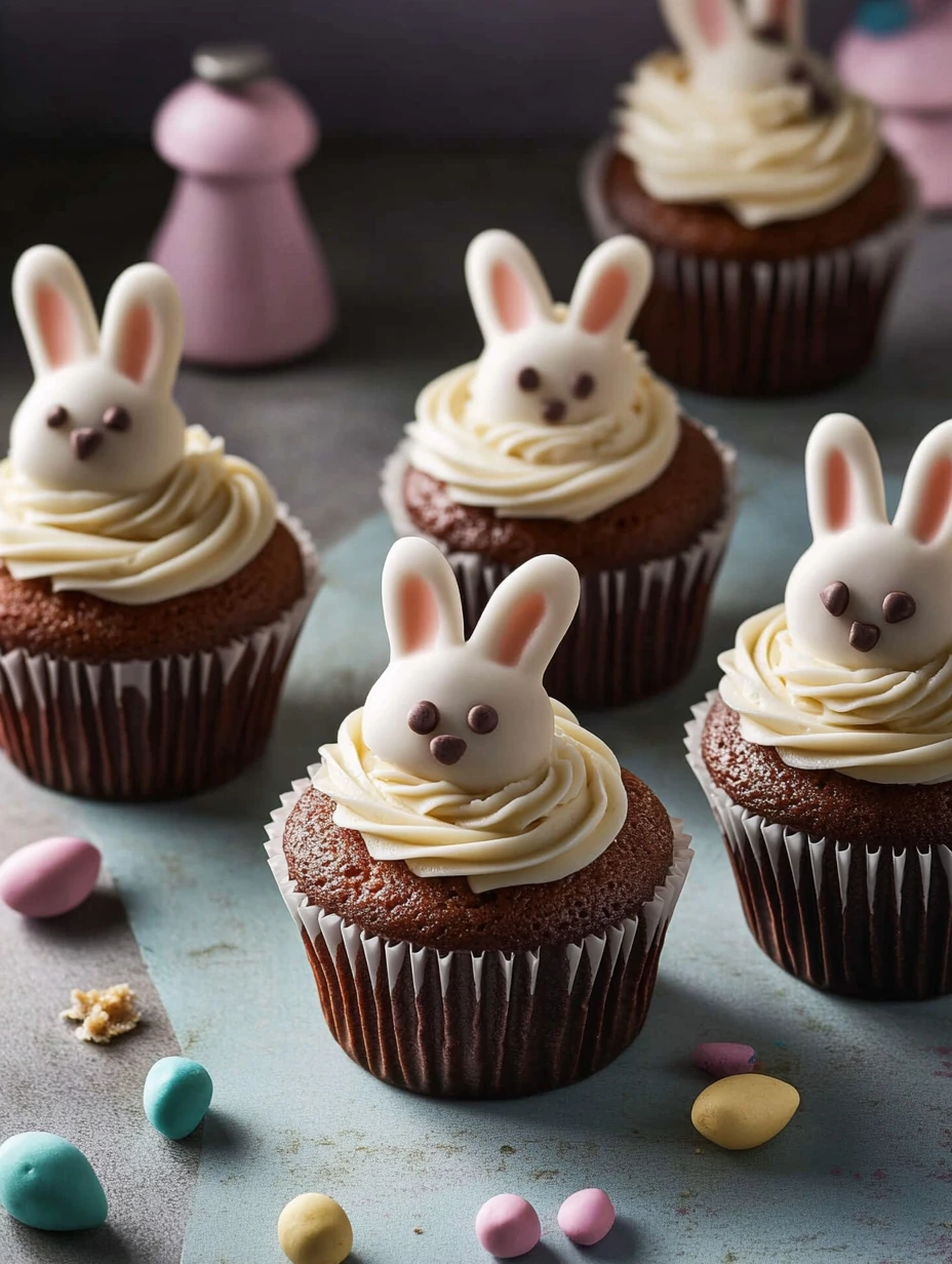 3 Cupcakes lapin de Pâques